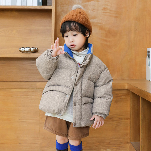 Hey on Wye儿童羽绒服男童短款2024新款洋气保暖中小童冬装面包服