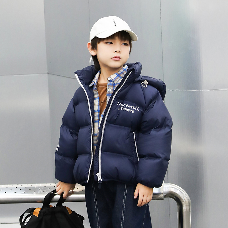 男童羽绒服短款2024冬季新款保暖90绒儿童羽绒服连帽外套23963