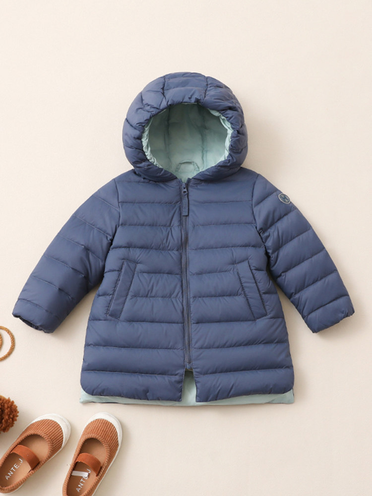 heyonwye new style girls' thin down jacket children's mid-length style small and medium-sized baby off-season thin jacket