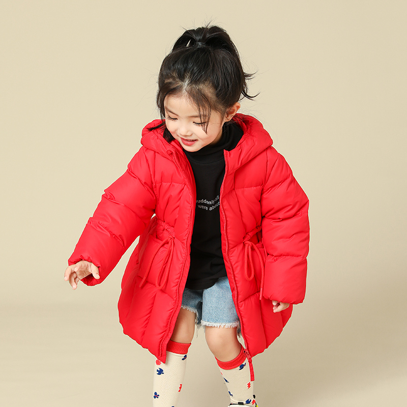中长款加厚女小童羽绒服