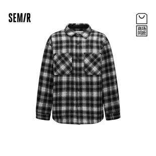 森马羽绒服男冬装 式 90绒子轻薄款 格纹衬衫 外套 2025新款 商场同款