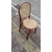 高档藤藤编椅家用民北欧实复木椅藤编凳欧式 宿餐椅网红椅古餐椅轻