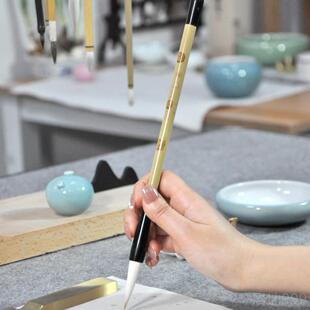 高档狼羊兼毫中楷笔纯狼毫毛小楷抄经鸡距学书法毛专业生笔