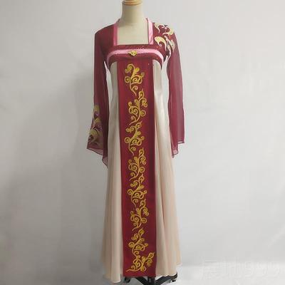高档国汉服服女中服风齐胸襦裙王家鑫云想霓裳古典舞蹈演出飘逸大