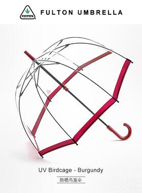 高档fu伞lton富英王室尔顿鸟笼伞透明雨遮阳伞防晒国防紫外线女太