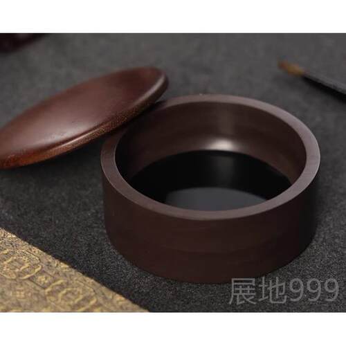 高档宋坑原绿端四带盖砚台石多功能端砚墨池墨海专配文石盖送墨块