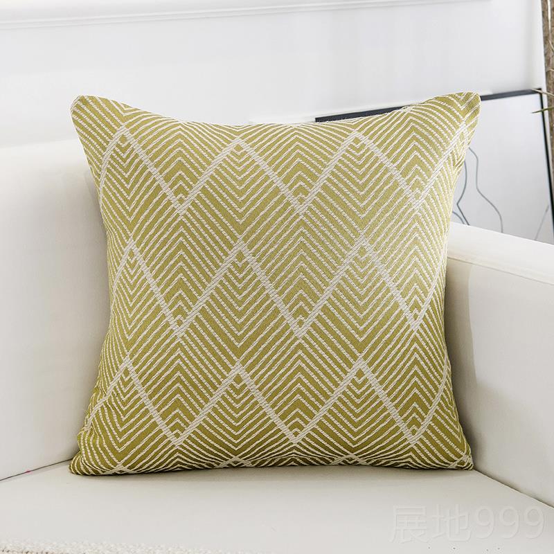 高档棉麻枕布艺几沙何波浪抱枕靠套靠含芯现代北欧风办公室床头发