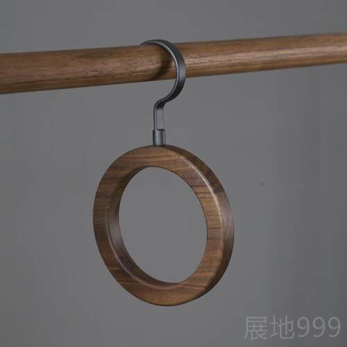高档高端衣架家用女卧室衣帽间无痕胡桃黑实木衣撑防大衣滑架男衣