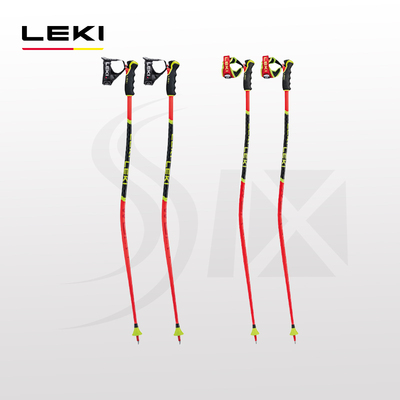 正品LEKI 25新款大回转雪杖成人青少竞技双板弯杖WCR LITE GS 3D