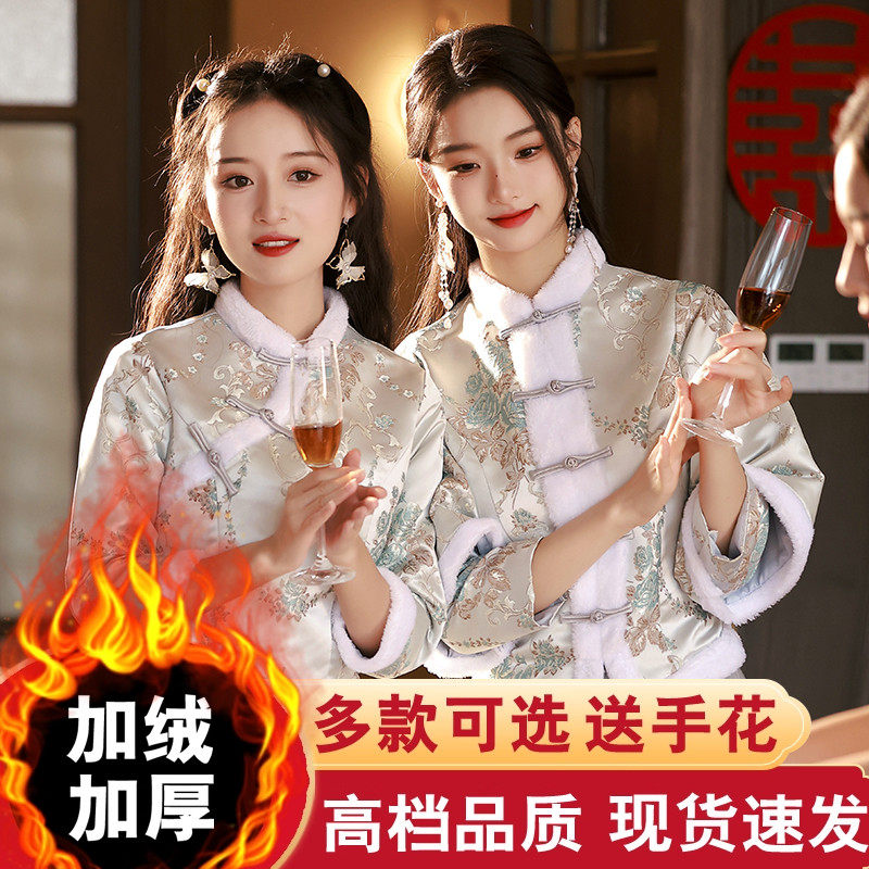 长袖加绒加厚姐妹团伴娘裙