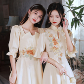 伴娘服中式 平时可穿毕业礼服小众高级感复古姐妹团伴娘裙 2026新款