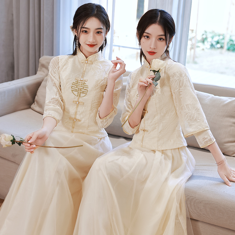 中式伴娘服女2025新款