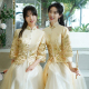 显瘦姐妹服 女香槟色姐妹团裙旗袍绝美礼服大码 伴娘服中式 2026新款
