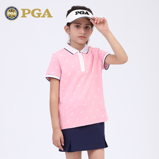 儿童高尔夫衣服女童短袖 服装 T恤夏季 美国PGA2022新款 青少年套装