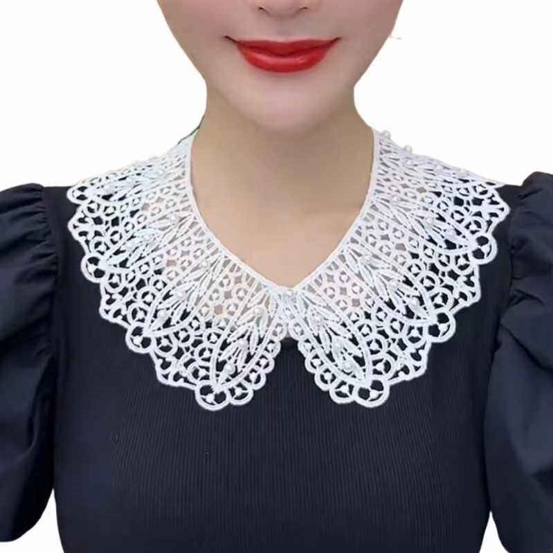韩版蕾丝披肩夏季薄款防晒镂空娃娃领假领子女百搭假领外搭配裙子