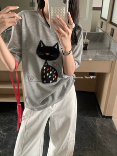 只有一件2025新款夏秋针织短款圆领针织衫薄款女款套头薄款上衣