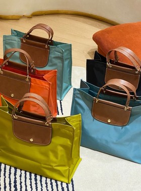 cabas托特包大容量小众尼龙帆布包通勤公文包轻便手提包上课书包