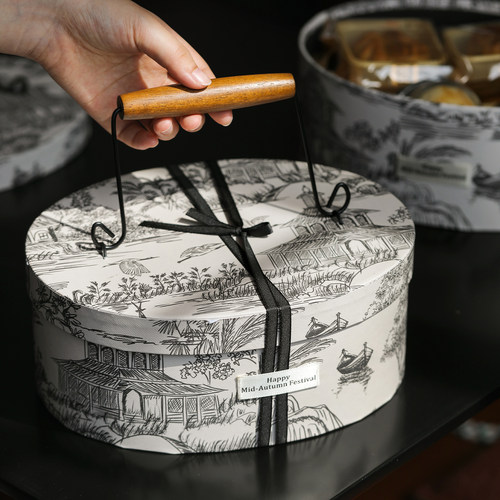 2026新款月饼包装盒中秋礼盒空盒高档椭圆冰皮流心蛋黄酥盒子定制