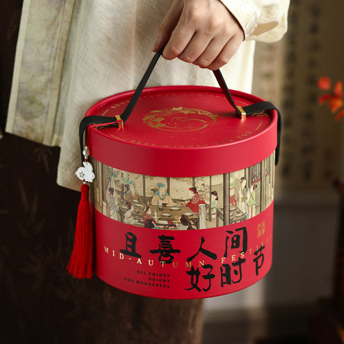 2026新款月饼包装盒中秋节高档手提抱抱桶榴莲冰皮蛋黄酥礼盒空盒