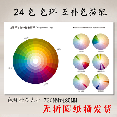 色环配色卡24色环图海报 色卡本 样板卡色卡国际标准配色颜色搭配