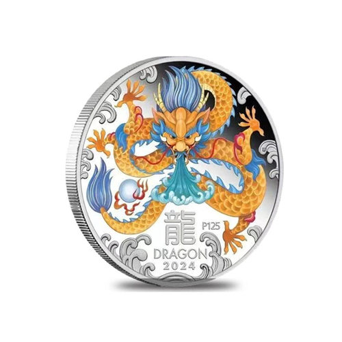 澳大利亚蛇年生肖龙年纪念币独立站外贸币 Australia coin工艺品