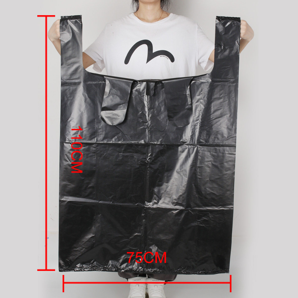 加大号加厚黑色75x110手提塑料袋搬家服装打包袋物业酒店垃圾袋