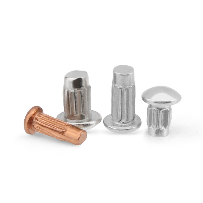 铭牌铆304不锈钢316不锈钢紫铜实心滚花标牌源头铆钉图片