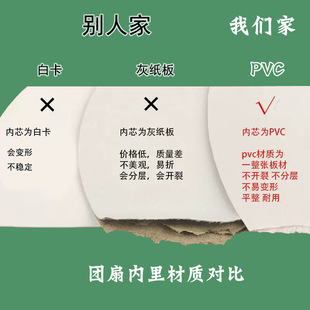 漂漆专用pvc团扇书法文字漆扇diy材料包旅游景区扇面水拓漆画扇子