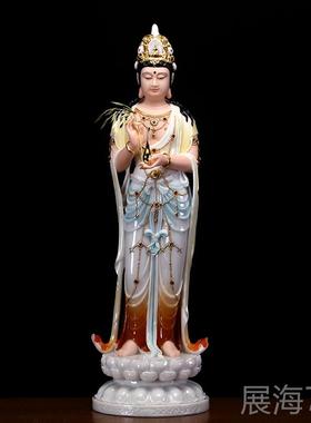 高档音白色大理石西方雕三圣立像家拜饰阿弥陀佛雕装像观菩萨像装