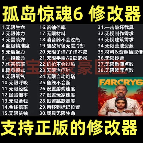 Steam孤岛惊魂6超级修改器！