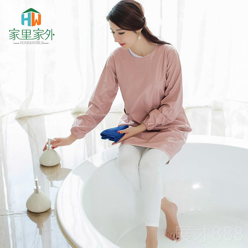 正品围裙厨房工韩国尚防水防油作成人工服作服时长袖围裙女士定制