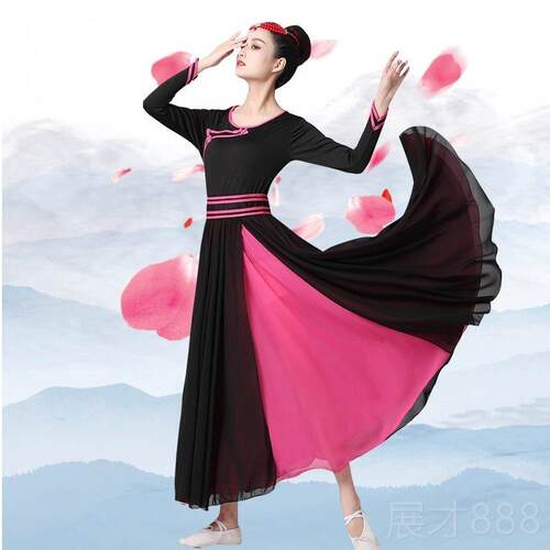 正品新款蒙族蒙古舞蹈民演出装服女鸿雁广场大摆裙少数族服装表演