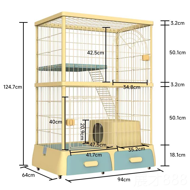 正品猫笼子室猫砂盆体窝猫别墅带厕一猫所猫家用内猫咪宠物猫屋不