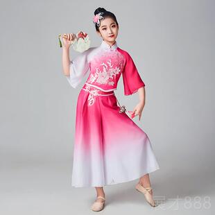 艺 中考国风民族扇子舞蹈服装 正品 儿童胶州秧歌服古演出服女童新款