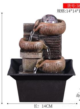 正品招财水摆奢件客厅轻小型喷泉循环水办公室桌面流生风水轮财装