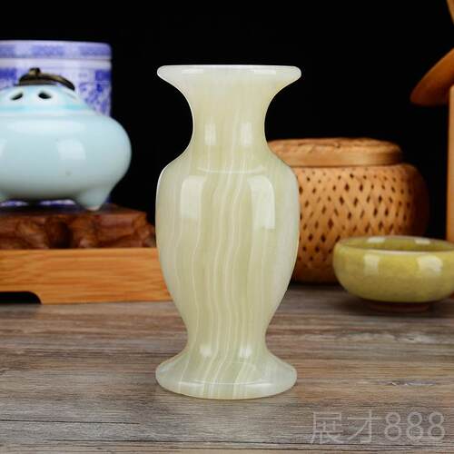 正品阿富玉汗玉摆件花瓶摆玉石摆件岫玉件 平安瓶摆摆件件家居摆