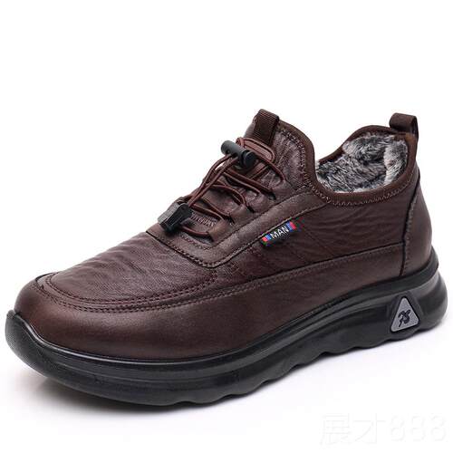 正品北京布男鞋冬季加绒步保暖休闲运动健鞋软底轻便中老年老爸爸