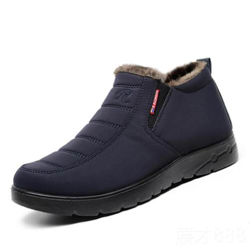 正品老北京布高帮棉鞋男中老年父亲绒加男鞋加防水保暖防鞋厚滑老