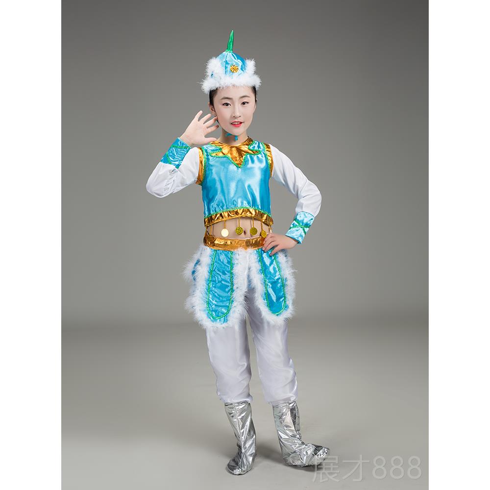 正品儿童草原马骏演出装民族蒙族女童服筷子吉祥舞蹈服幼小儿蒙古