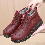 女棉鞋 正品 北京布鞋 加防绒厚保暖中老年妈妈鞋 平老底滑加奶奶 冬季