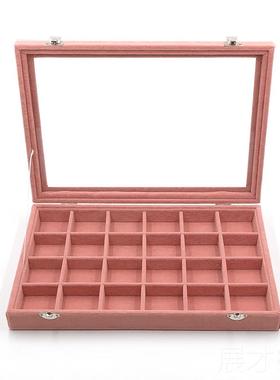 正品新的粉红色冰宝首饰盒首花饰盒耳环支架耳托环戒指项炼手镯盒