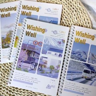 德派A5线圈本卡通风景小清新笔记本学生横线本作业本高颜值日记本