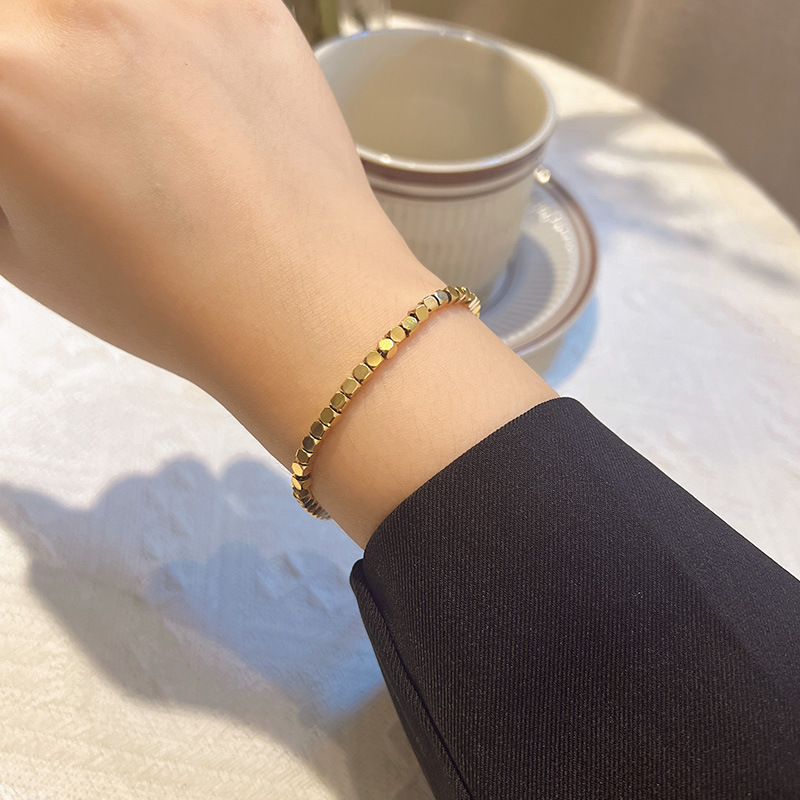 钛钢碎银几两手链女简约