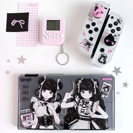 可露露原创中华熊猫妹switch保护壳ns2任天堂oled分体硬壳y2k少女