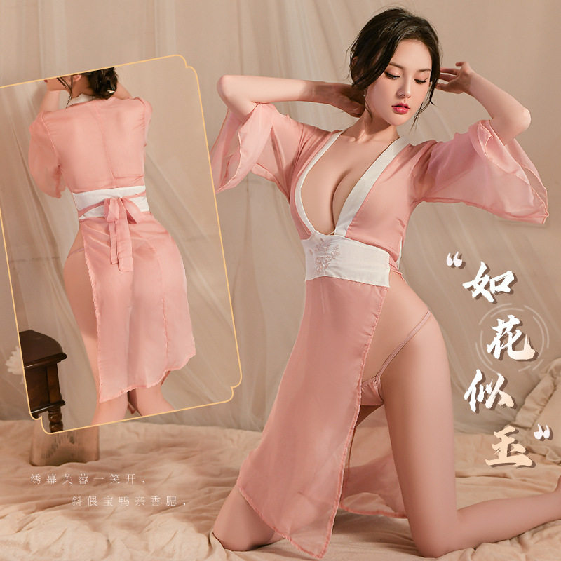 情趣大码性感汉服女异域风情衣服服饰妖娆古装吊带雪纺外衫薄裙