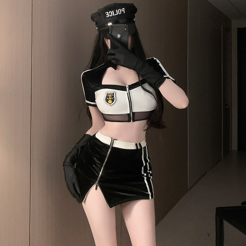 女警cos性感OL教师制服纯欲空姐装制服角色扮演秘书装夜场包臀裙