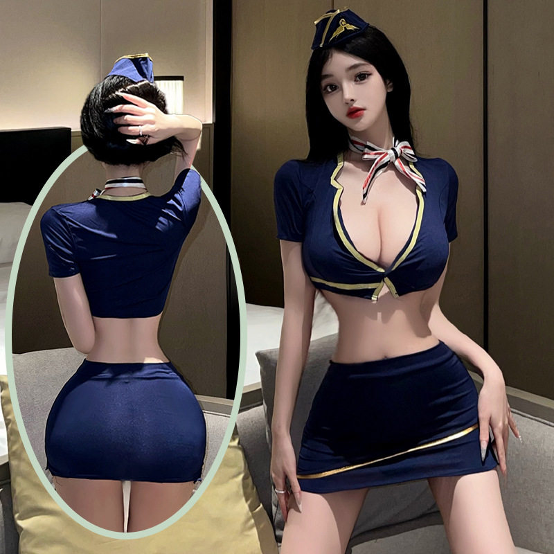 空姐制服拿捏男朋友睡衣风情性吊带裙感睡裙ol制服衣服
