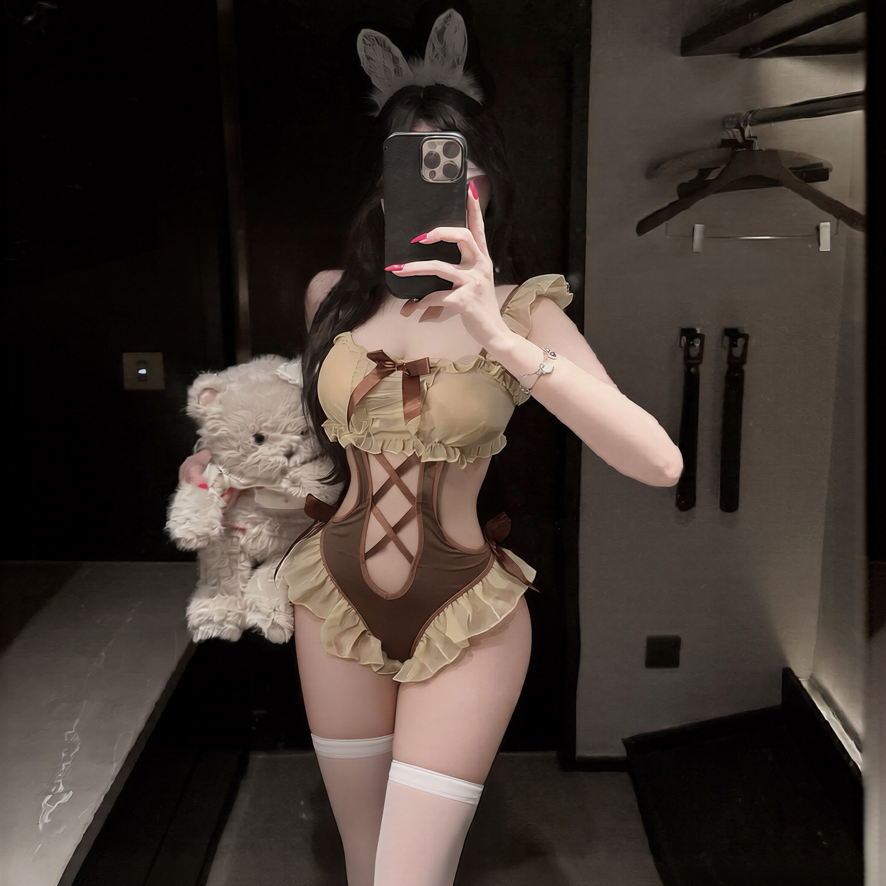 小熊情qu内衣趣禁欲系女款助兴睡衣情侣约会床上纯欲风制服qq衣服