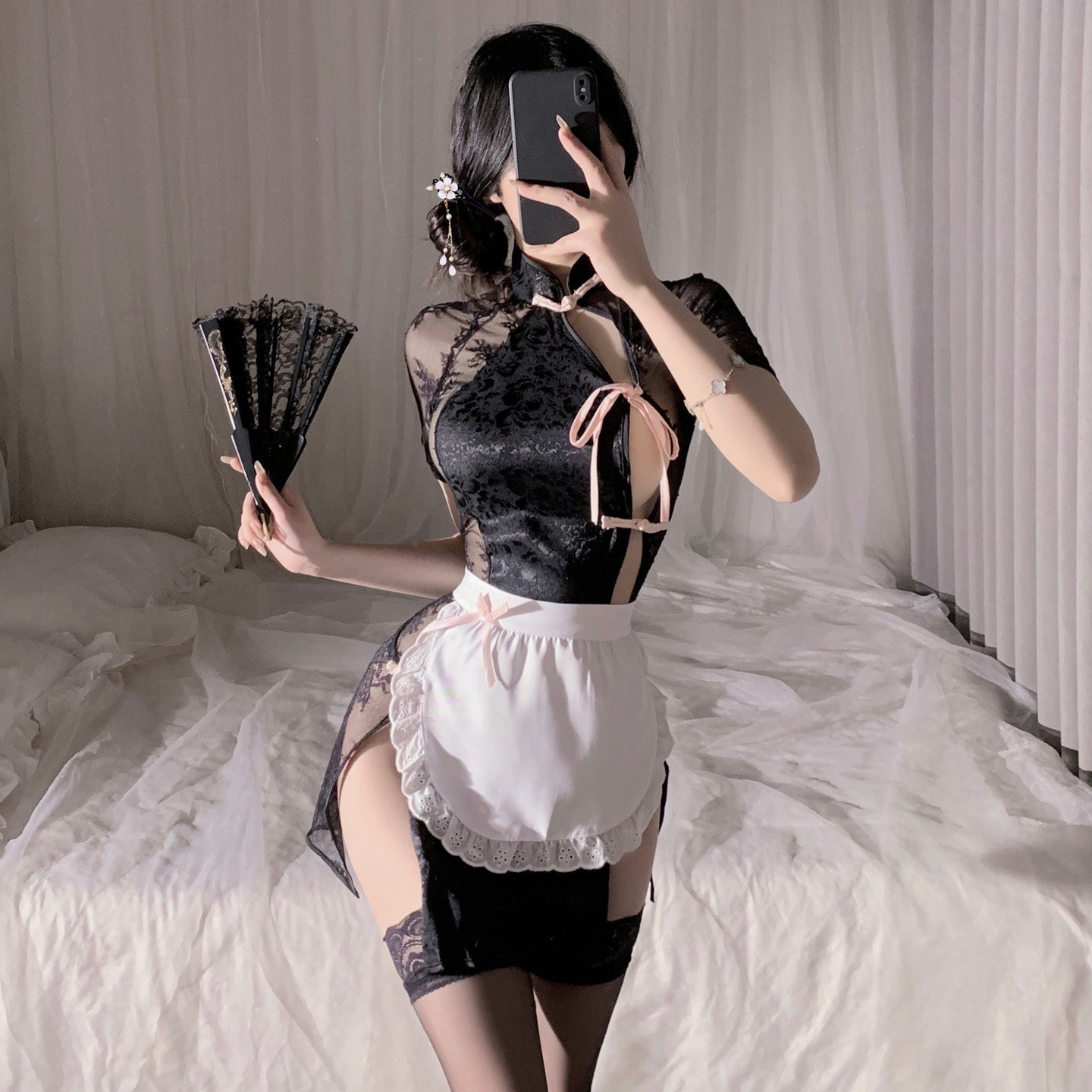 情趣味内衣纯欲性感衣服女睡衣制服大尺度qqny新中式小厨娘旗袍装
