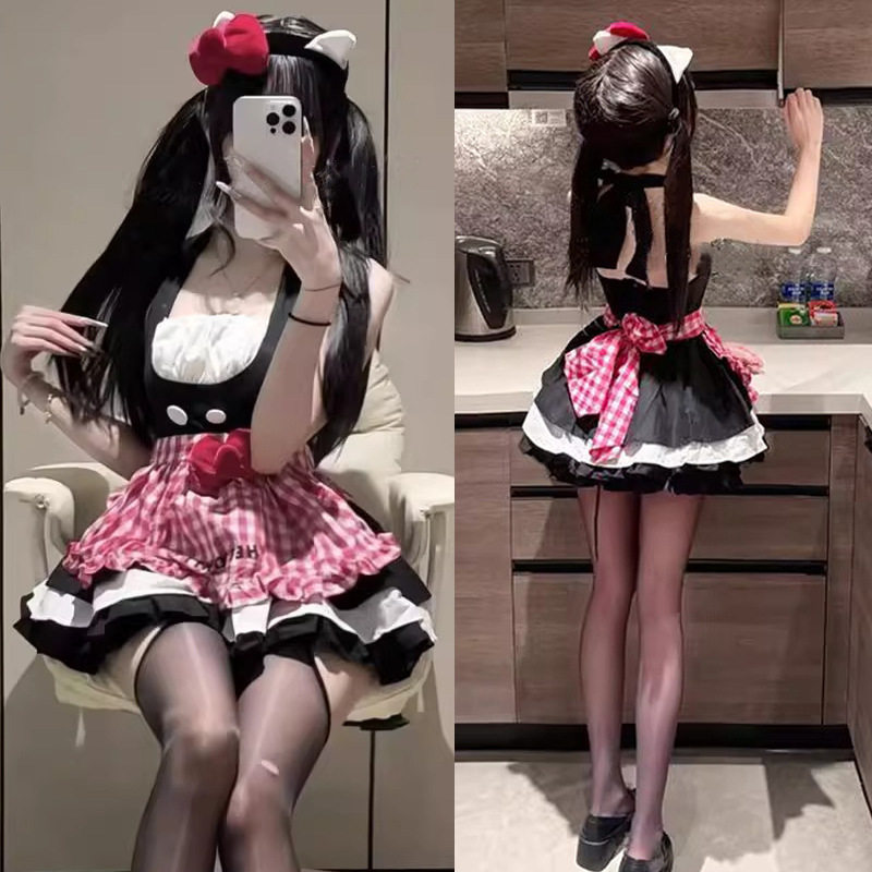日系可爱女仆装cosplay女佣制服套装性感女佣围裙连衣裙厨娘制服